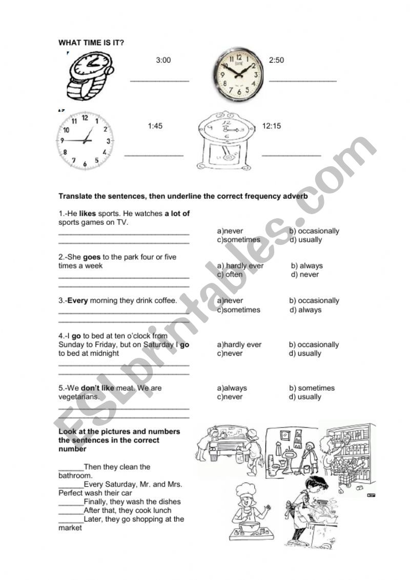 What time is it? & Frequency Adverbs