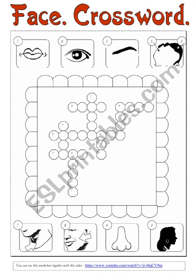 Face. Crossword. worksheet