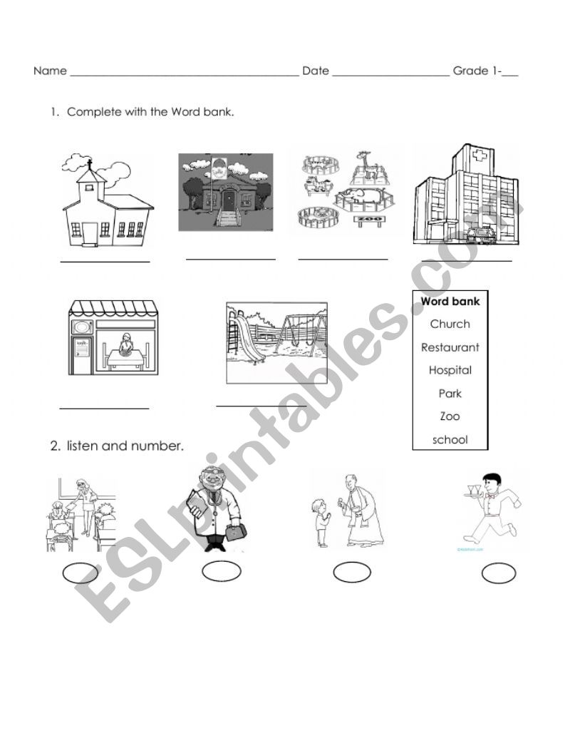 city workshop worksheet