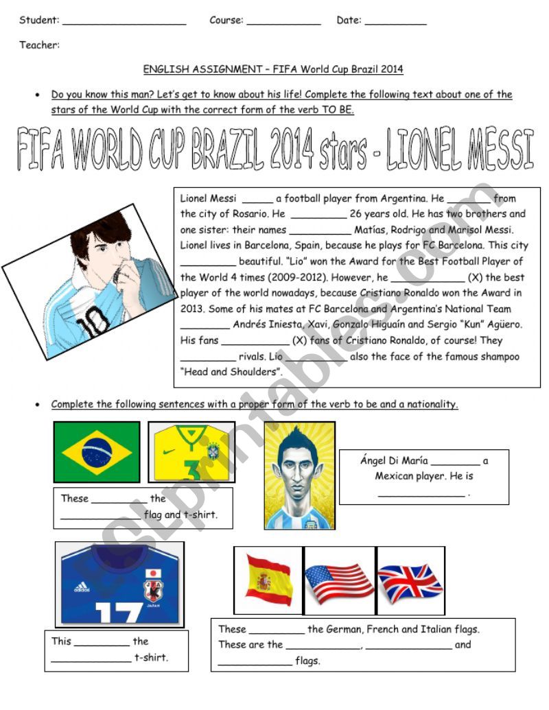 World Cup Brazil 2014 - Lionel Messi and Cristiano Ronaldo - Verb to be