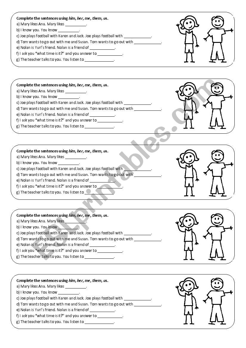 Object pronouns worksheet