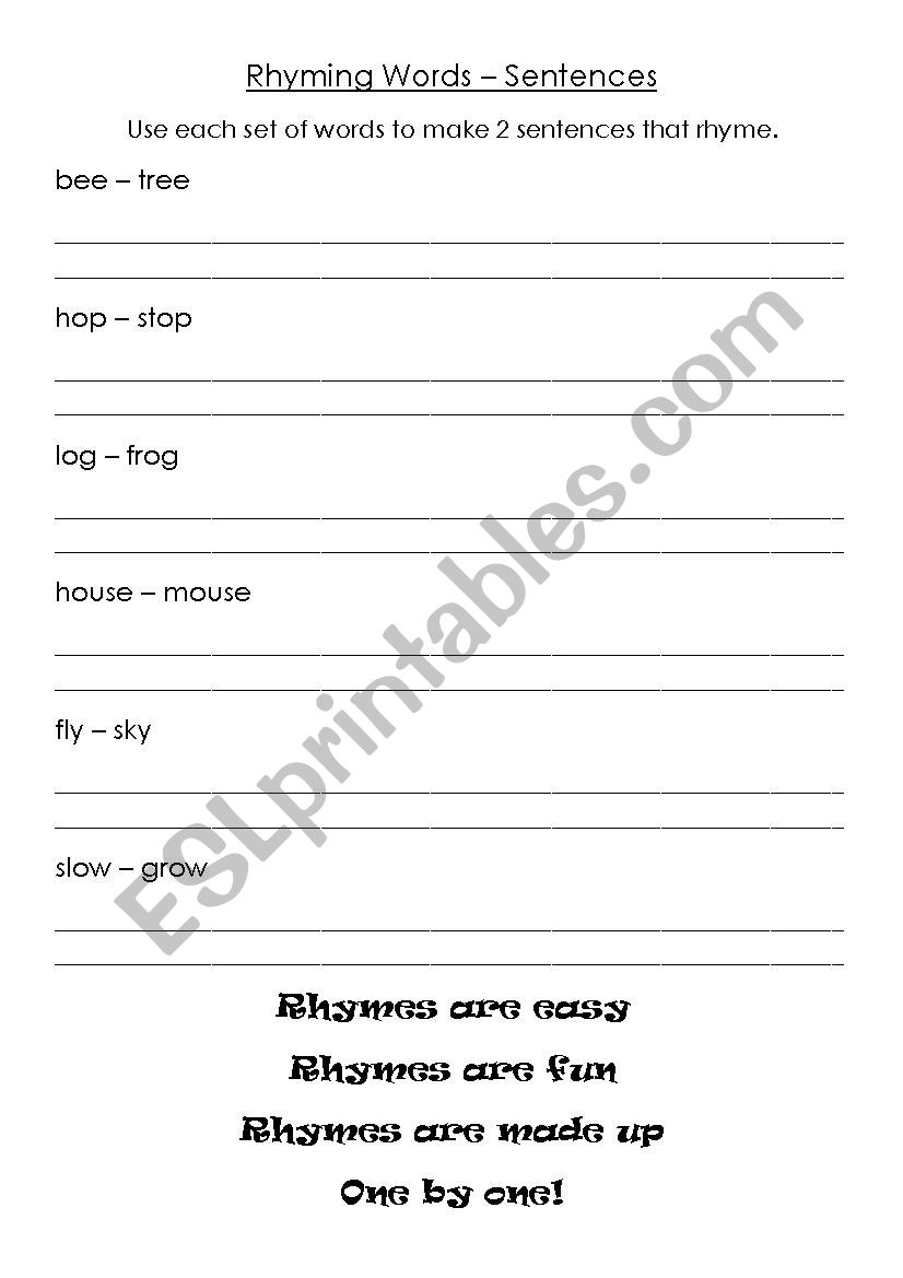 Rhyming Words worksheet