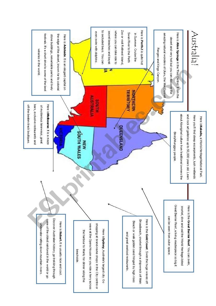 Australia Travel worksheet