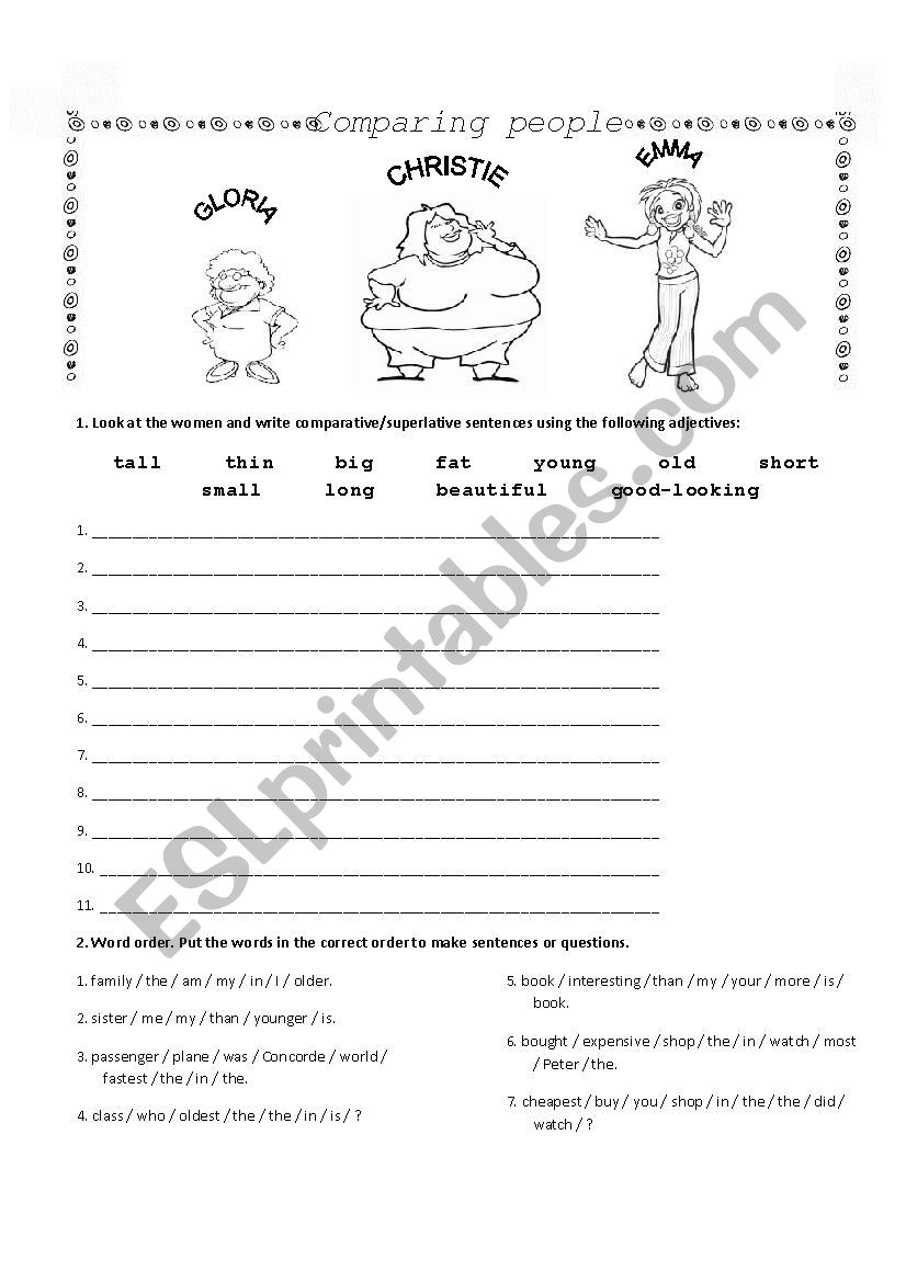 Comparing People worksheet