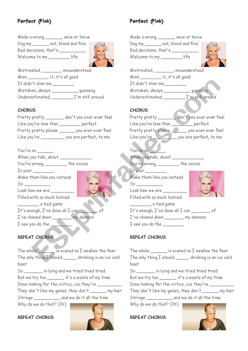 Perfect Pink worksheet