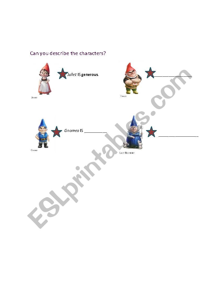 Gnomeo And Juliet Part 3 Out Of 3 Activities Esl Worksheet By Carover