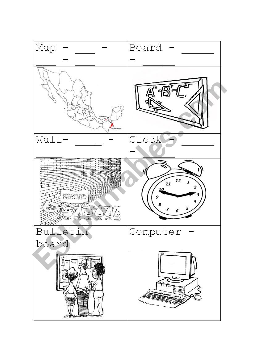 Classroom Objects 3 worksheet