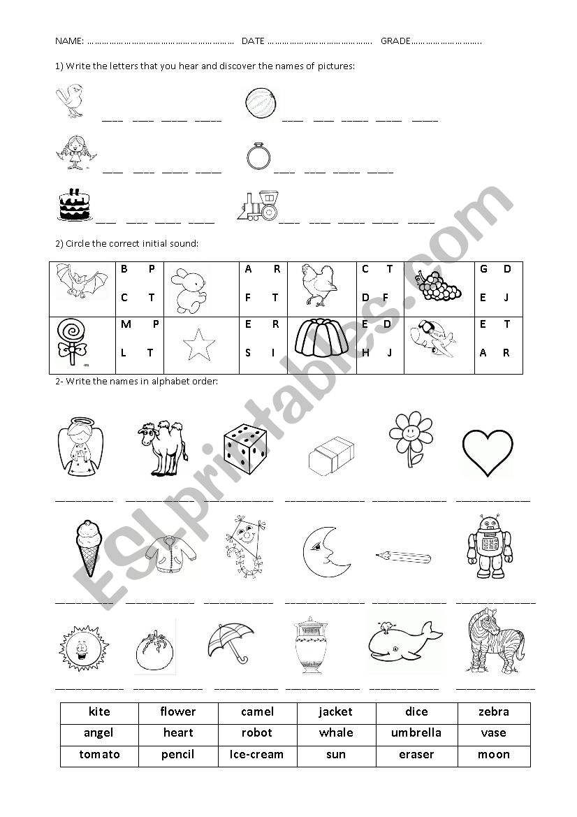 Alphabet worsheet worksheet