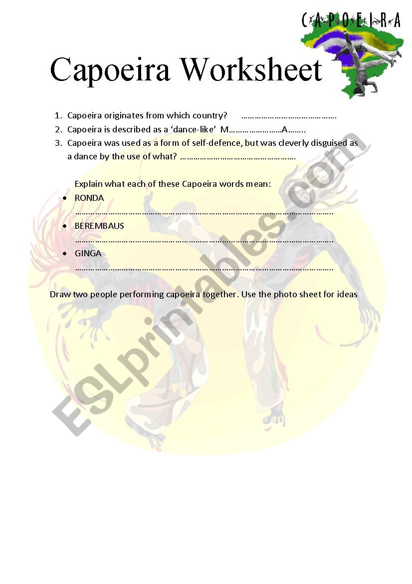 Capoeira Worksheet worksheet