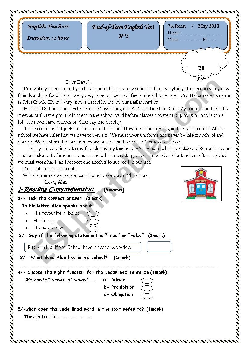 End-of term tes N3 worksheet