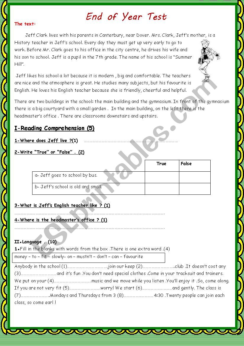 Full Term Test nÂ°3 worksheet