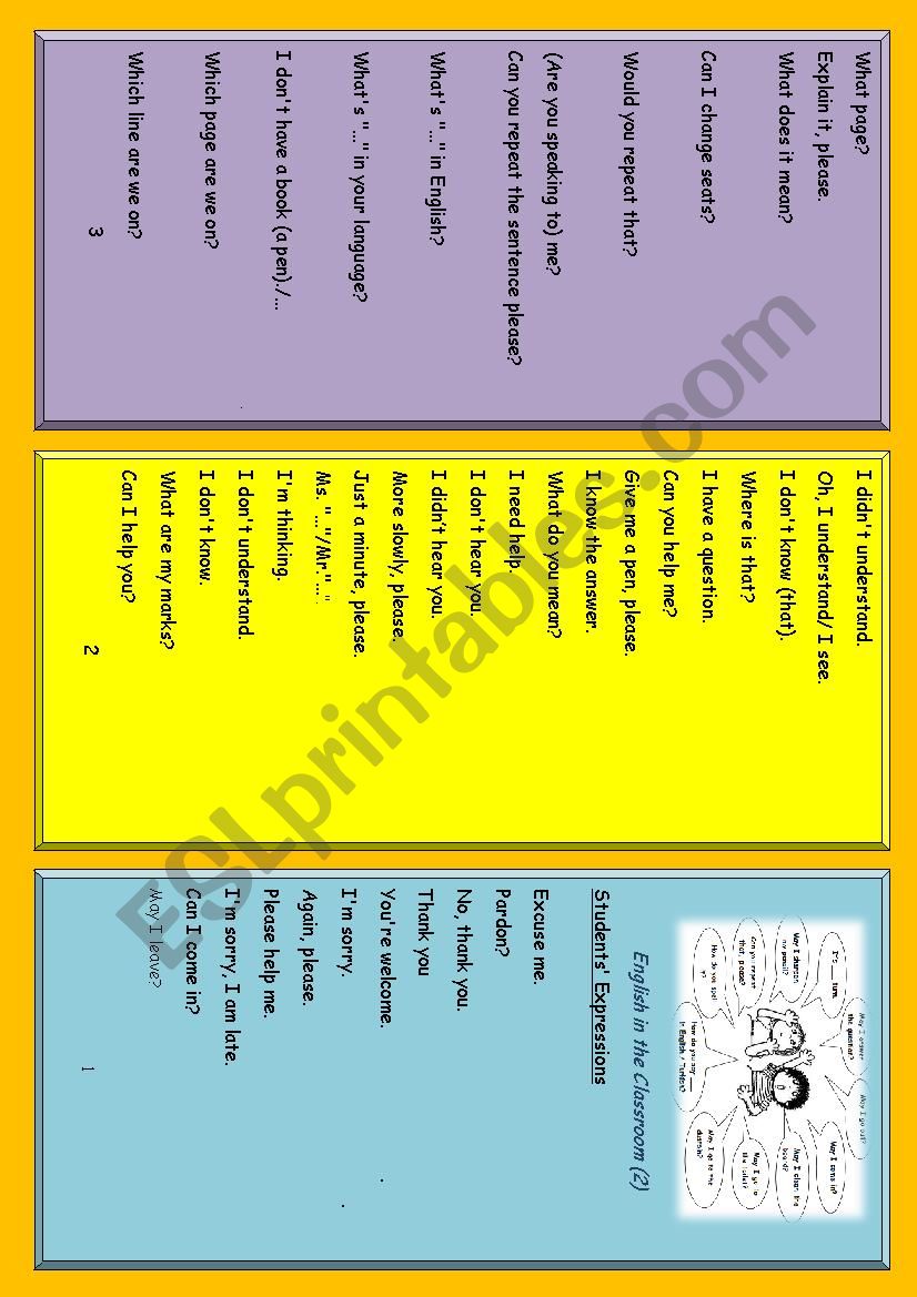 Classroom Expressions( students) 