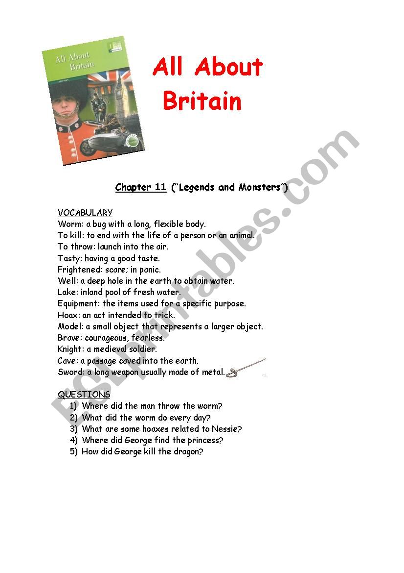 All about Britain Chapter 11 worksheet