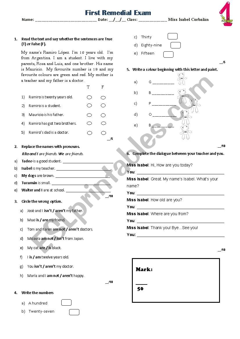 Test worksheet