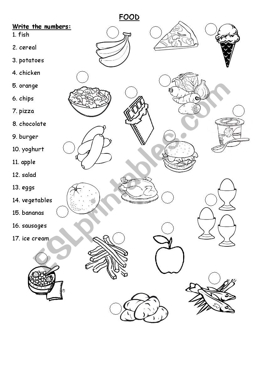 Food worksheet