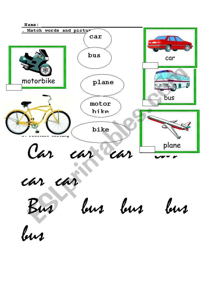 Transportation worksheet