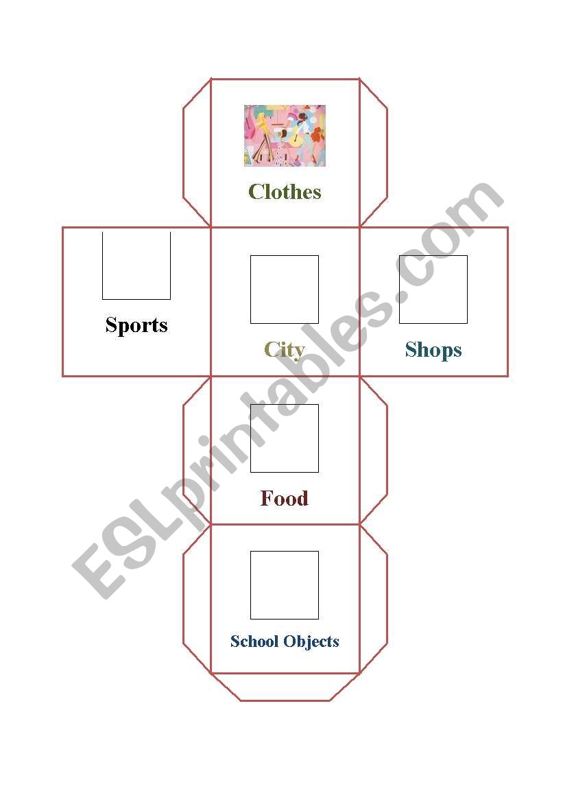 Vocabulary dices worksheet