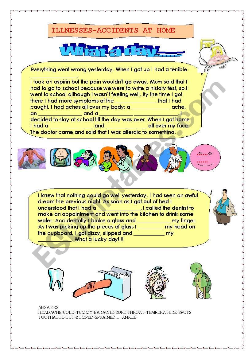 ILLNESSES worksheet