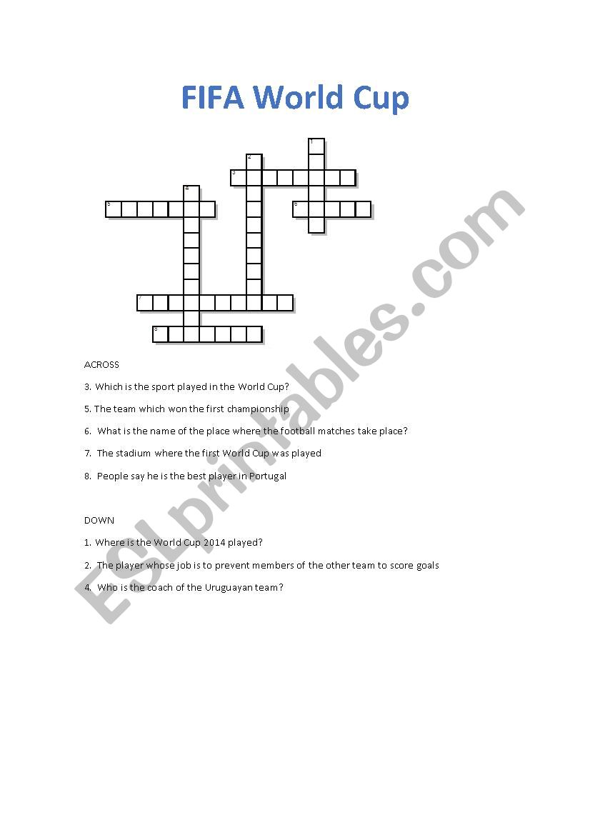 FIFA World Cup worksheet