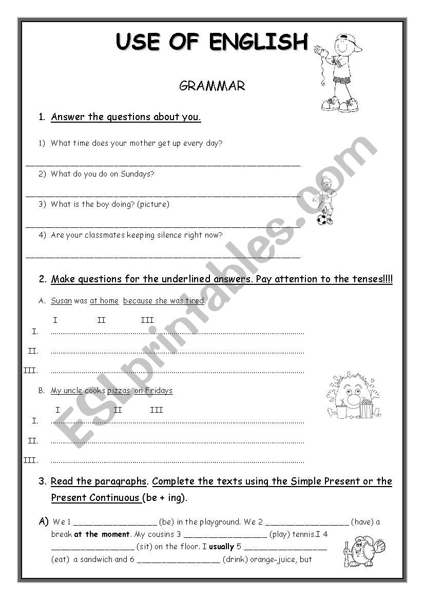 Grammar Revision worksheet