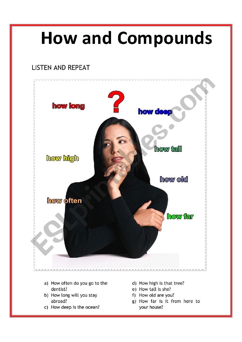 How and Compounds worksheet