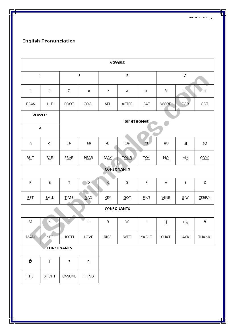 PHONETICS worksheet