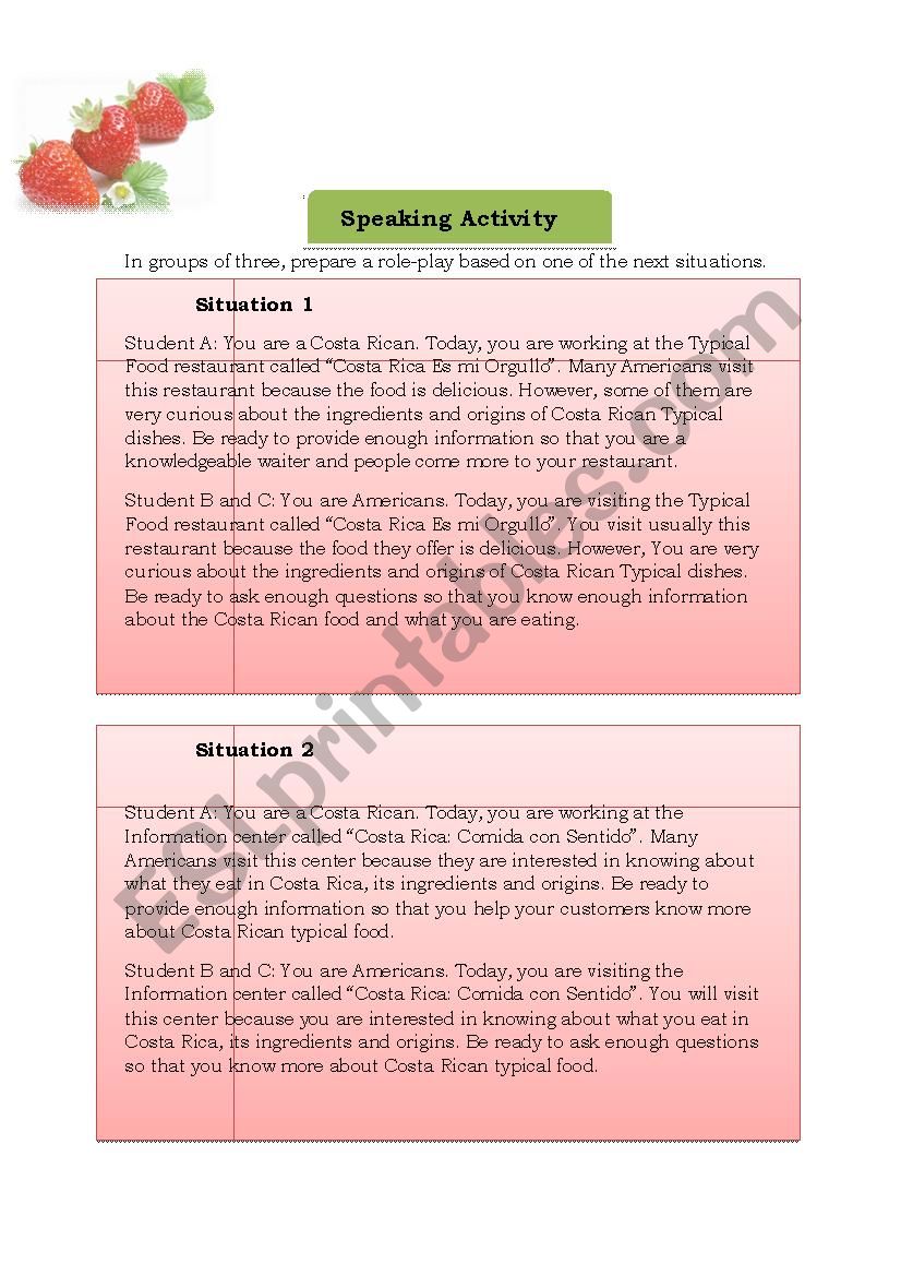 role-play worksheet