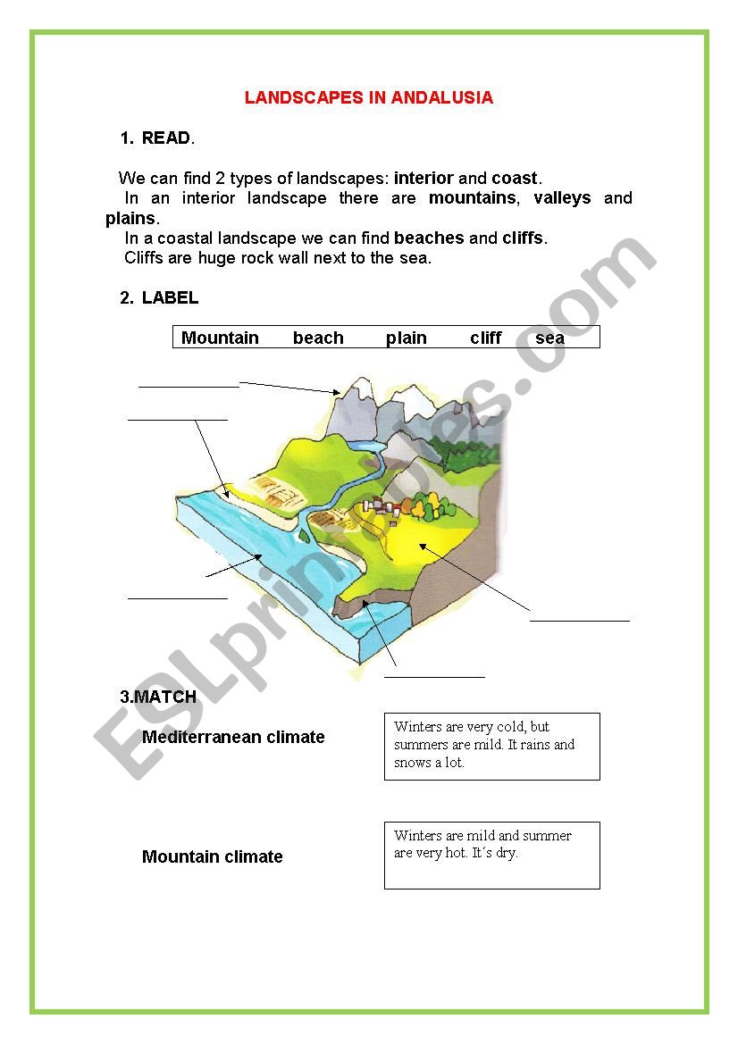 ANDALUSIA LANDSCAPE worksheet