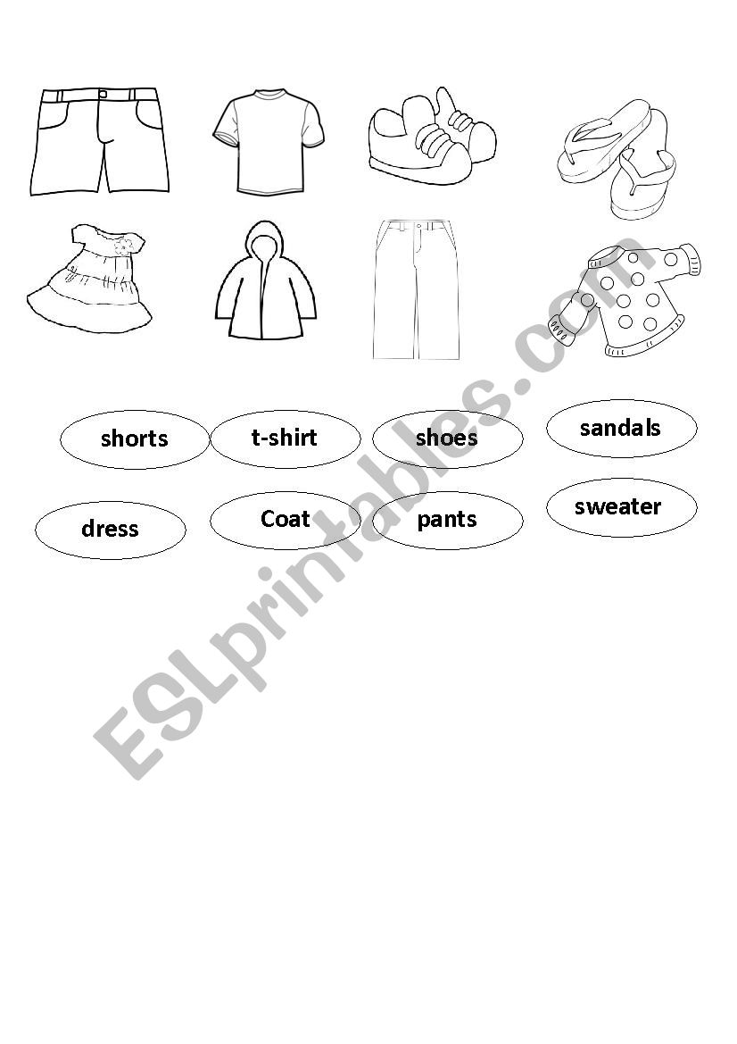 clothes worksheet