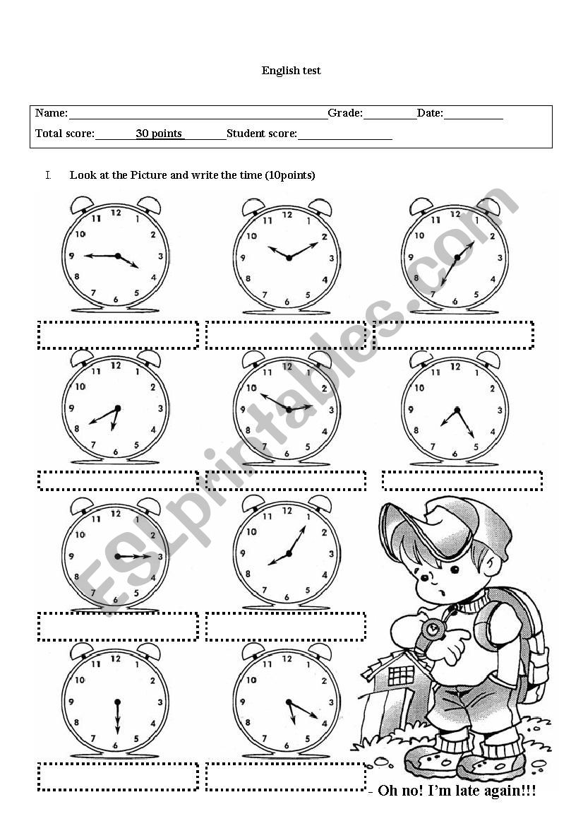 time  worksheet