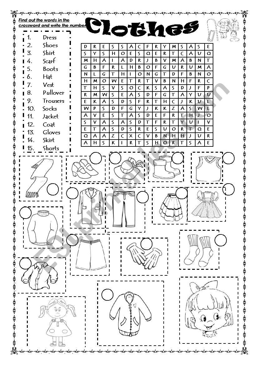 CLOTHES worksheet