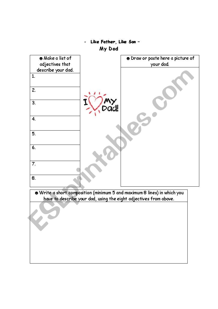 Like Father, Like Son worksheet