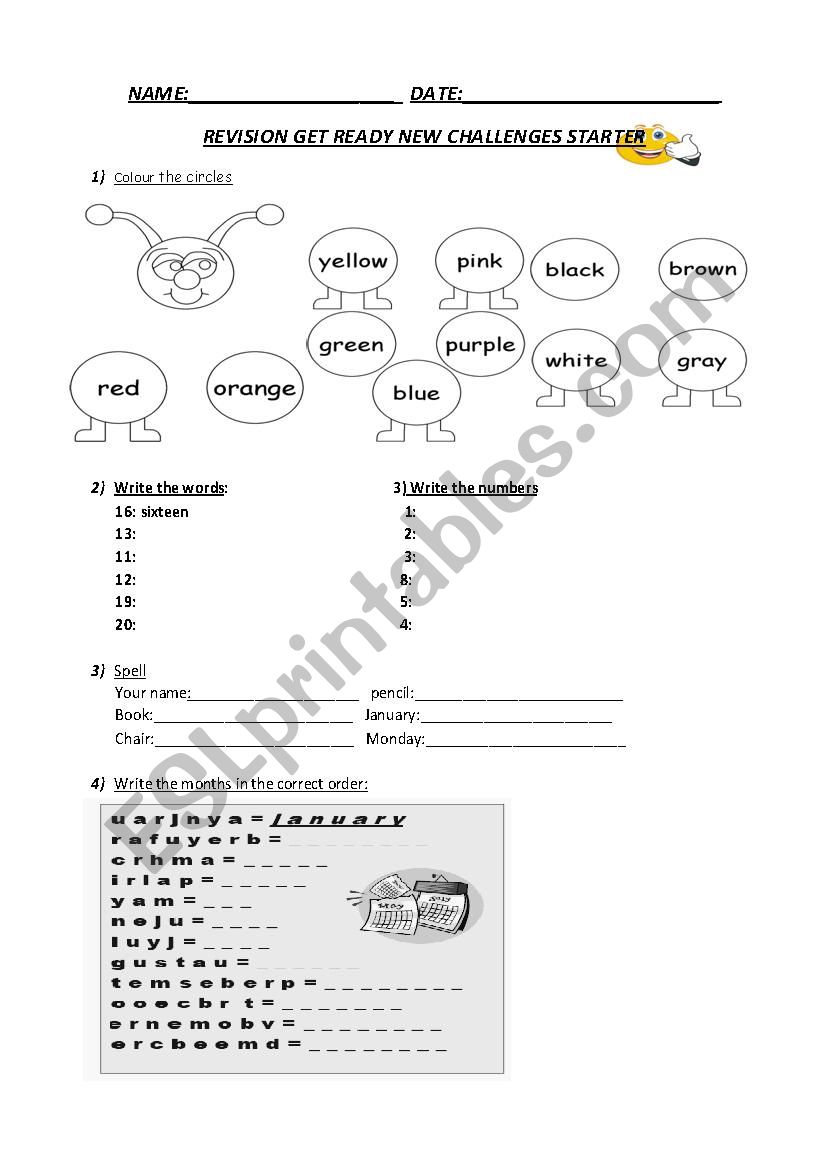 Revision worksheet