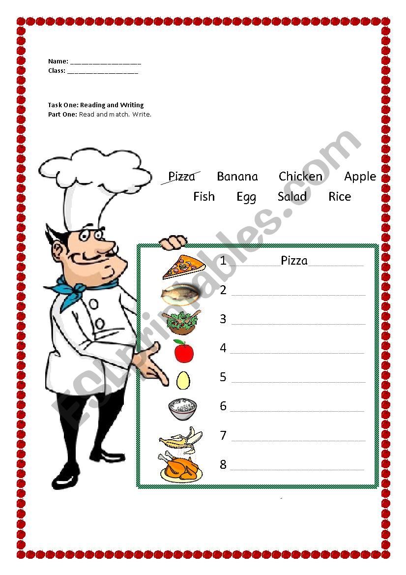 Food Vocabulary  worksheet