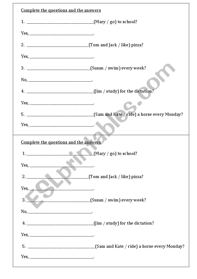 Simple Present worksheet