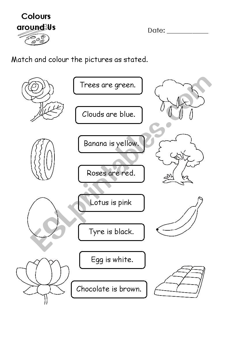 Colours worksheet