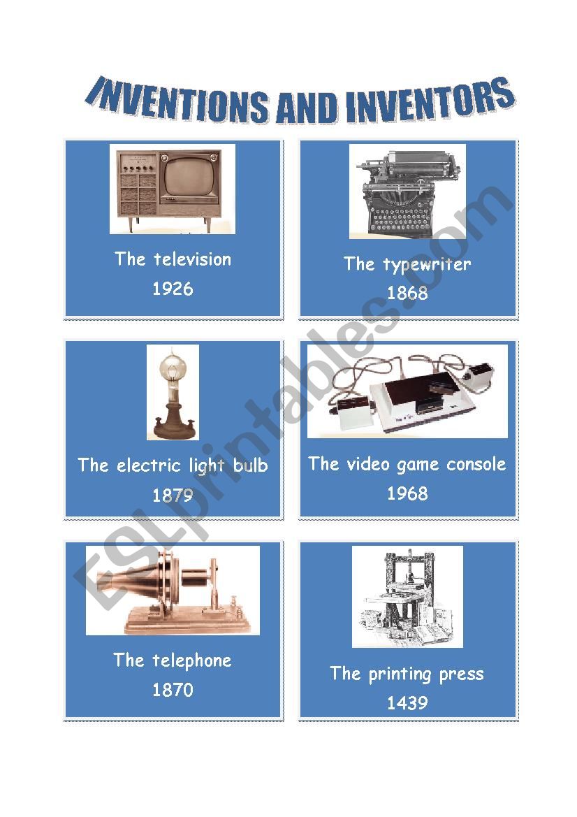 INVENTIONS AND INVENTORS. READING AND SPEAKING CARDS