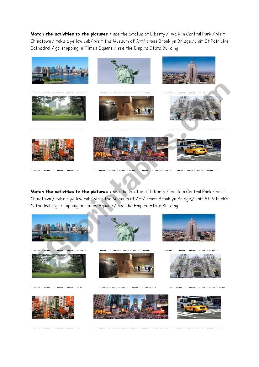 New York worksheet worksheet