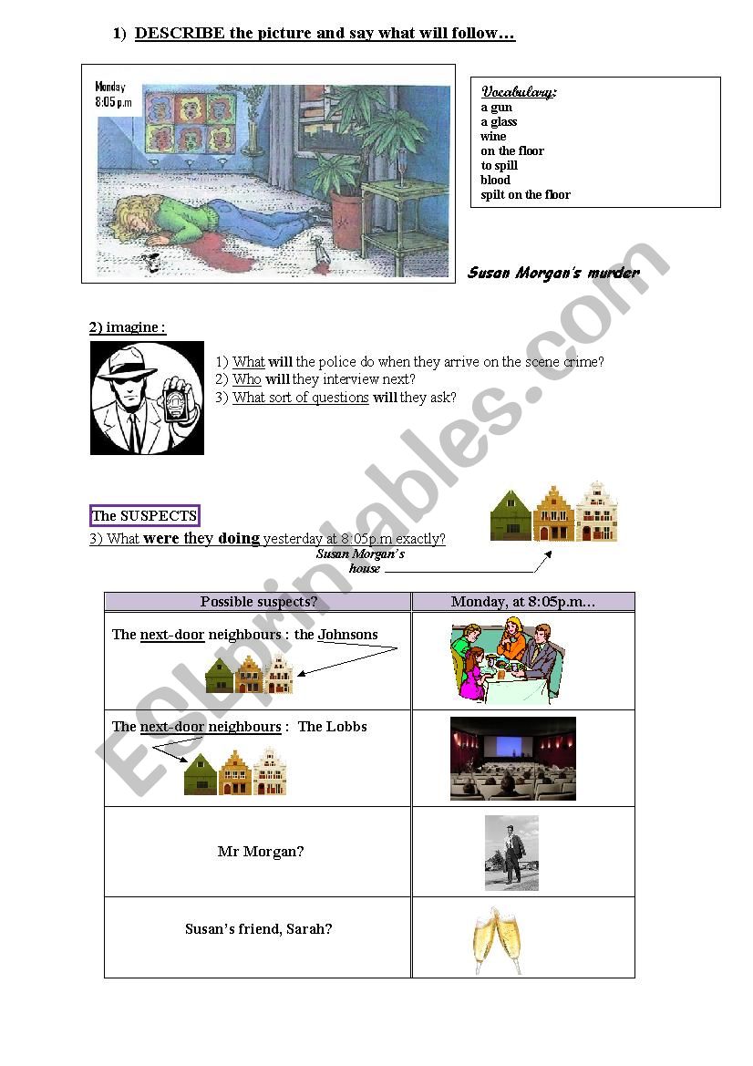 WHO KILLED HER? worksheet