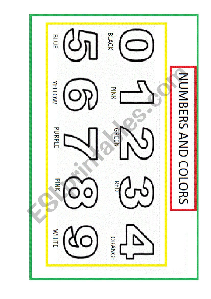 Numbers and Colors worksheet