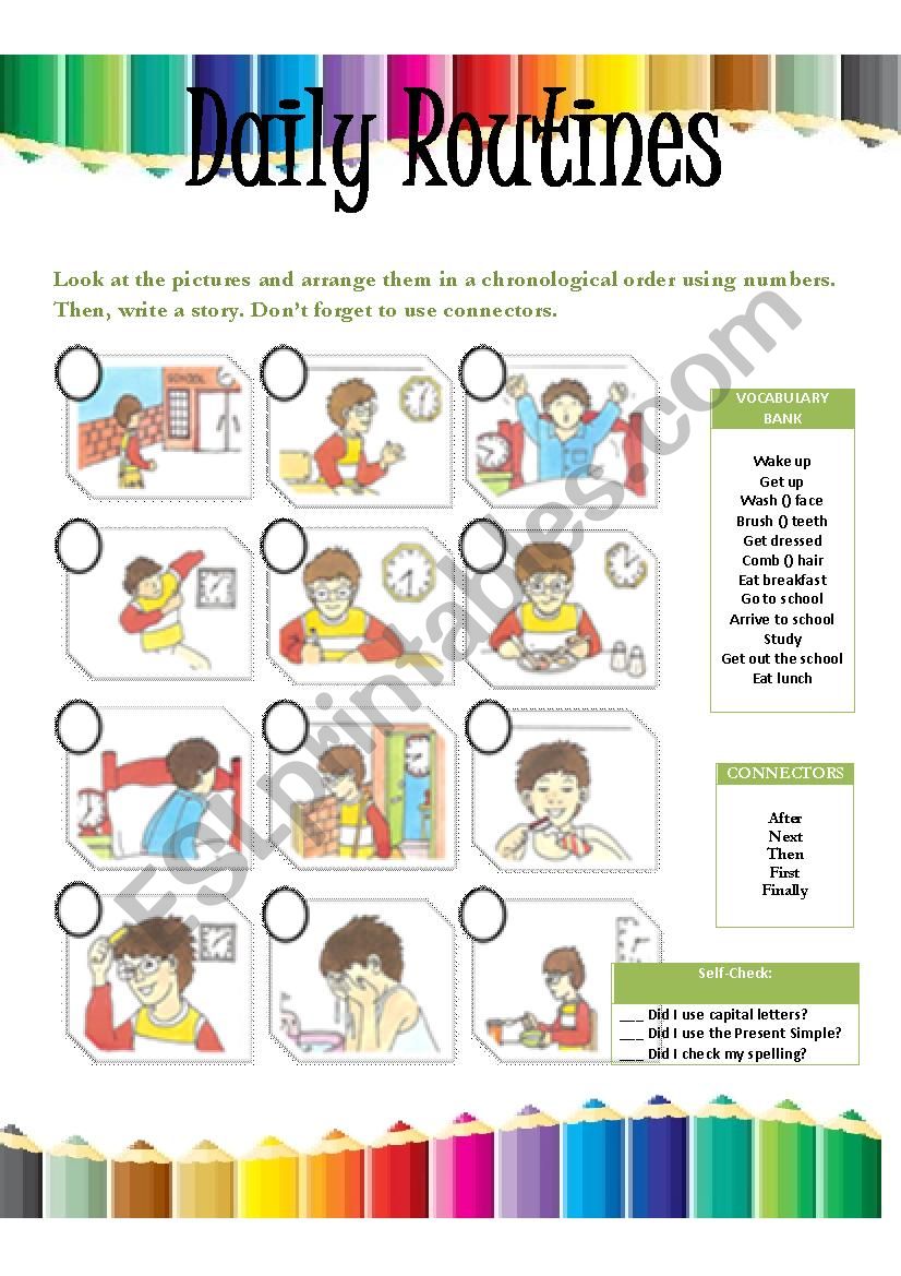 Daily Routines worksheet