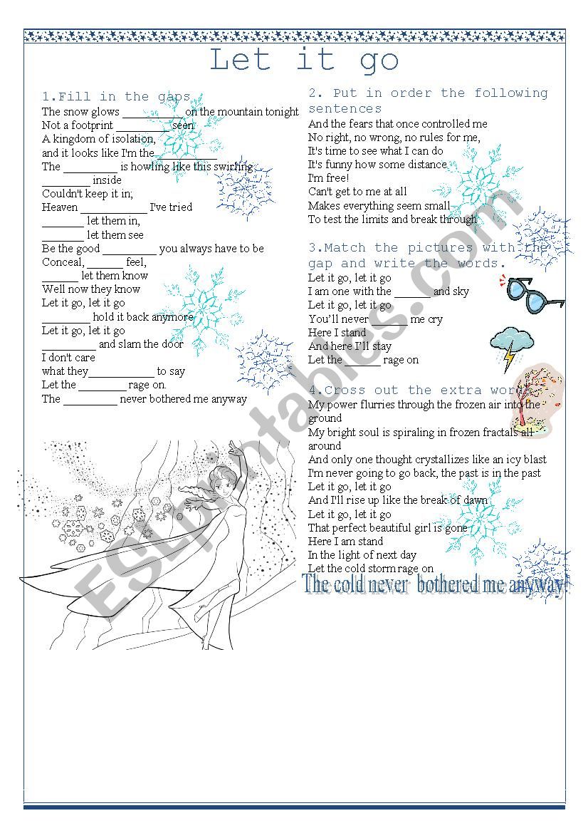 Let it go worksheet