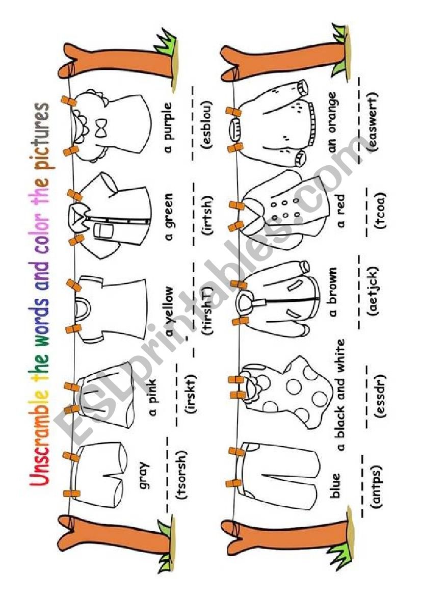 Clothes worksheet