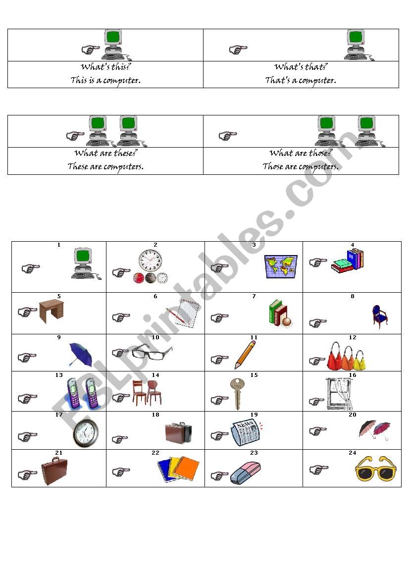 DEMONSTRATIVES worksheet