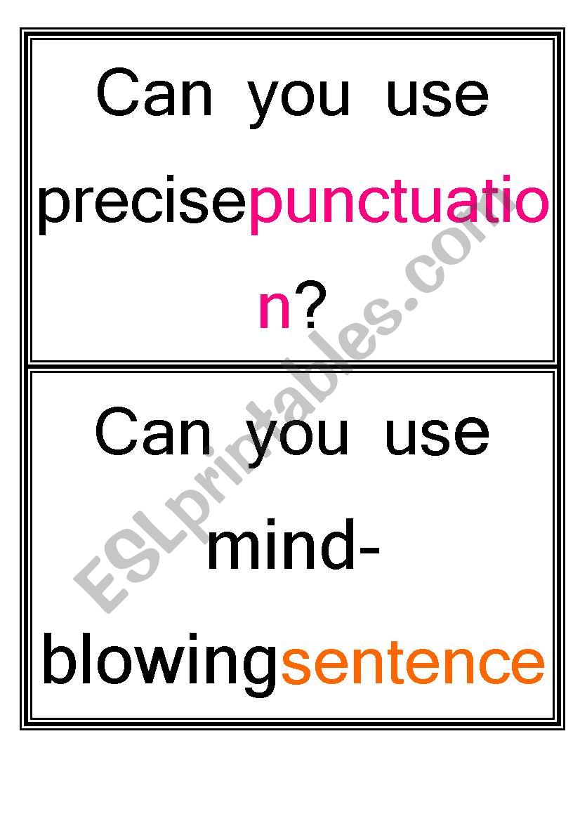 VCOP Title Wall Display worksheet