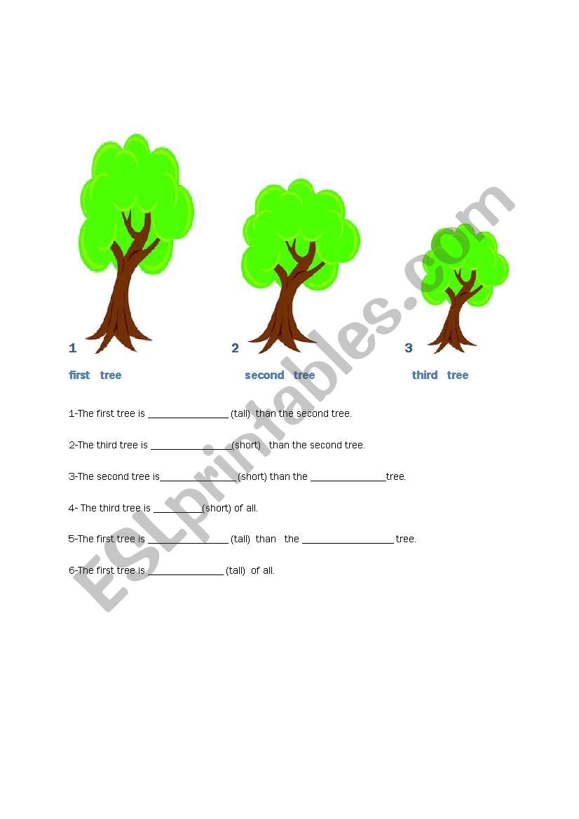 comparatives in basic level worksheet