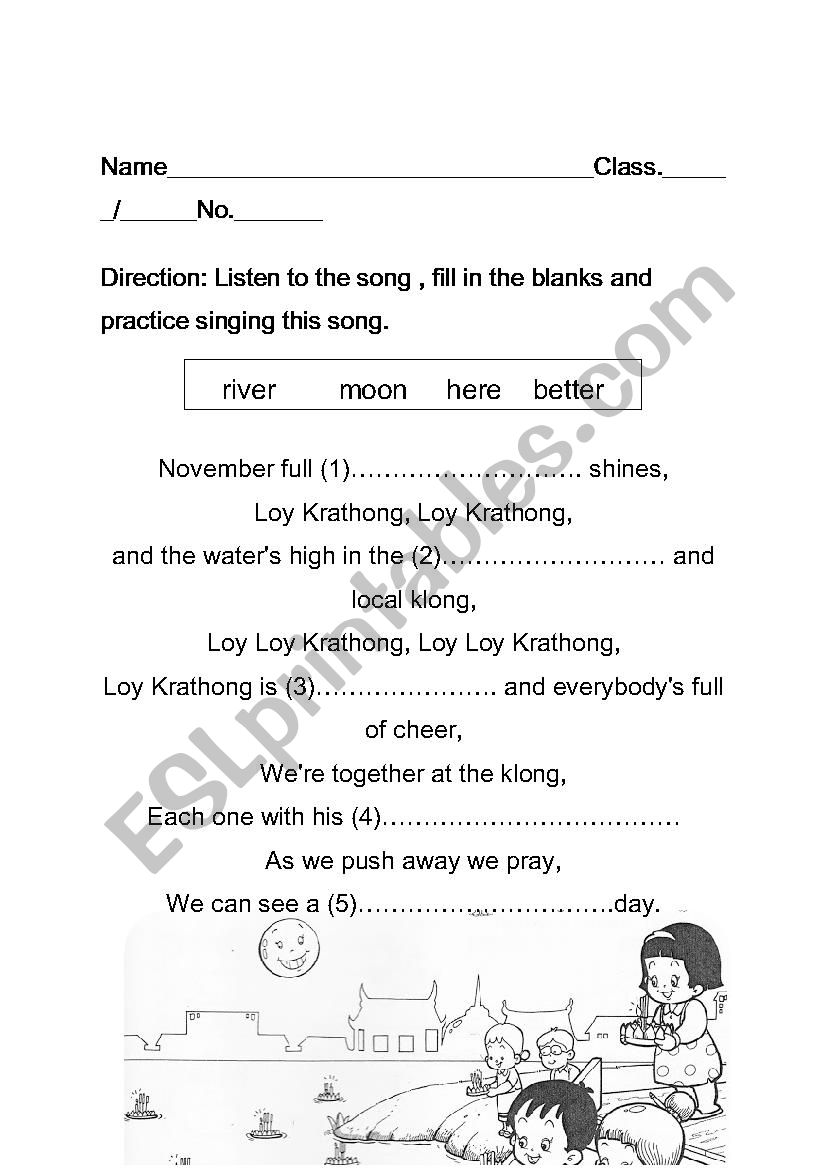 loy krathong worksheet