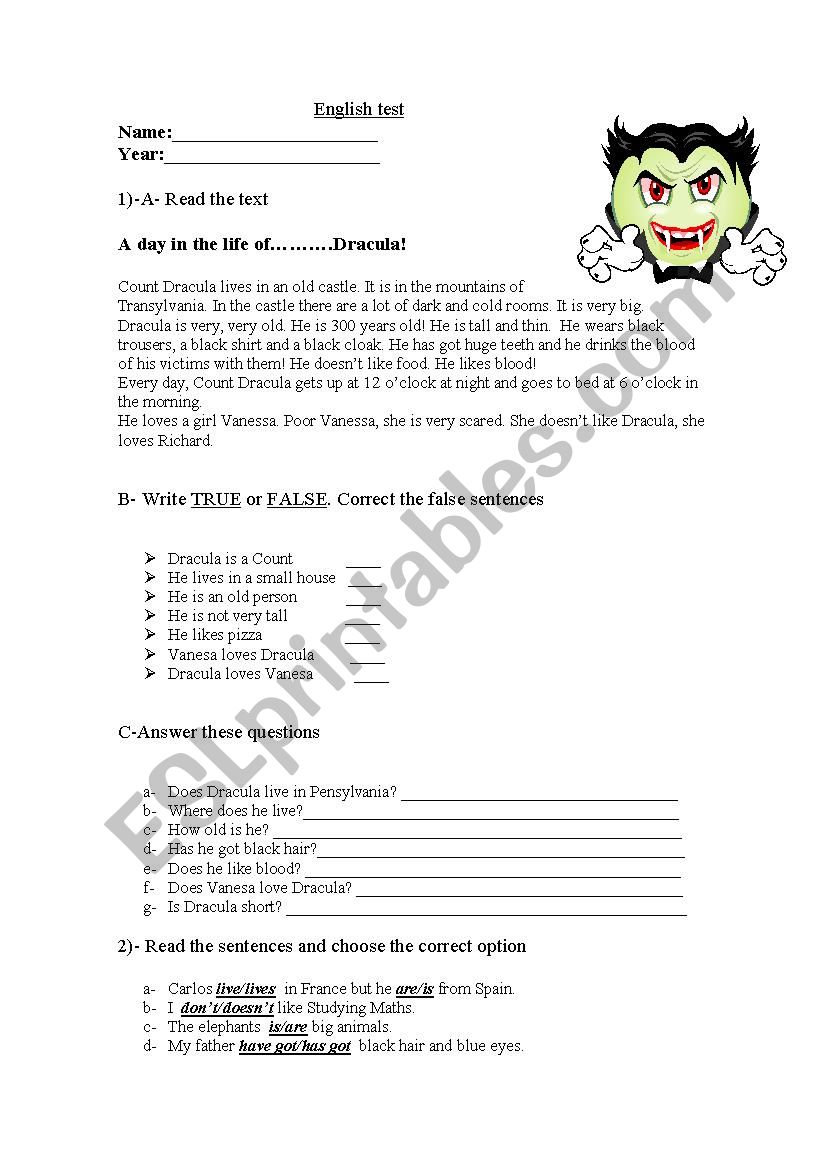 PRESENT SIMPLE worksheet