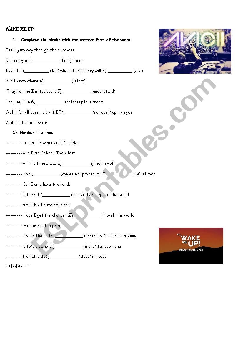 song worksheet