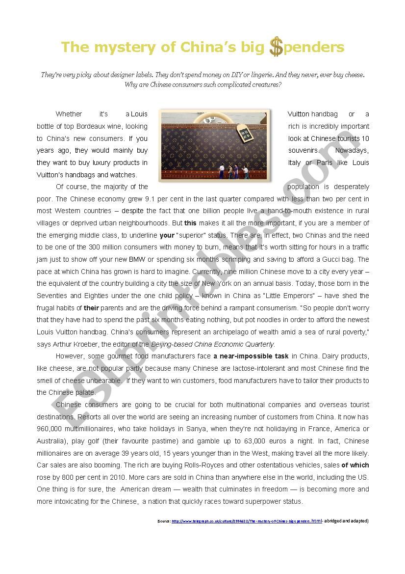 Test - The mystery of ChinaÂ´s big spenders